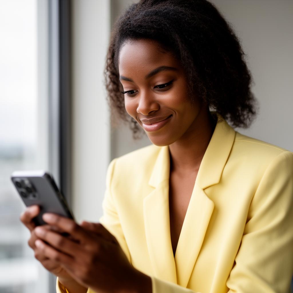 Brand owner managing growth on phone